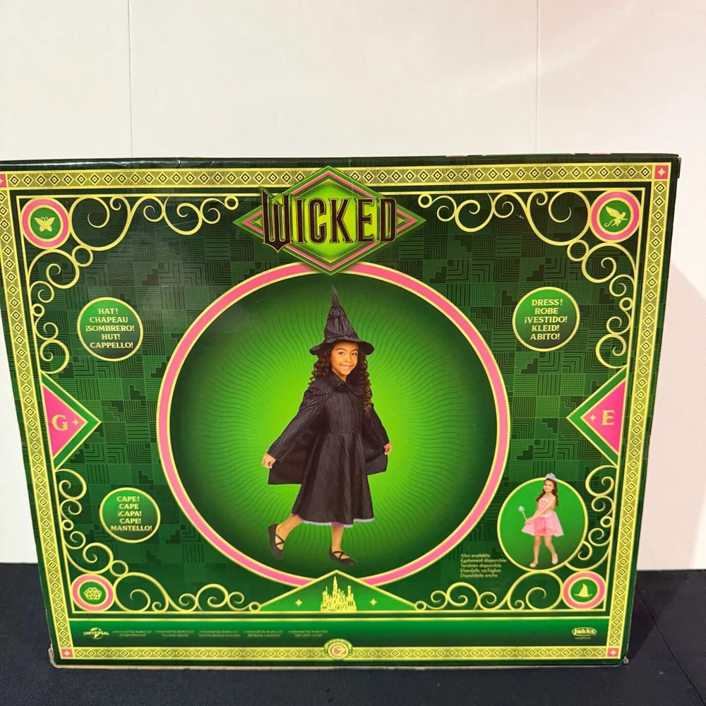 Universal's Wicked Deluxe Elphaba Black Dress Hat SZ 4-6 costume Halloween New